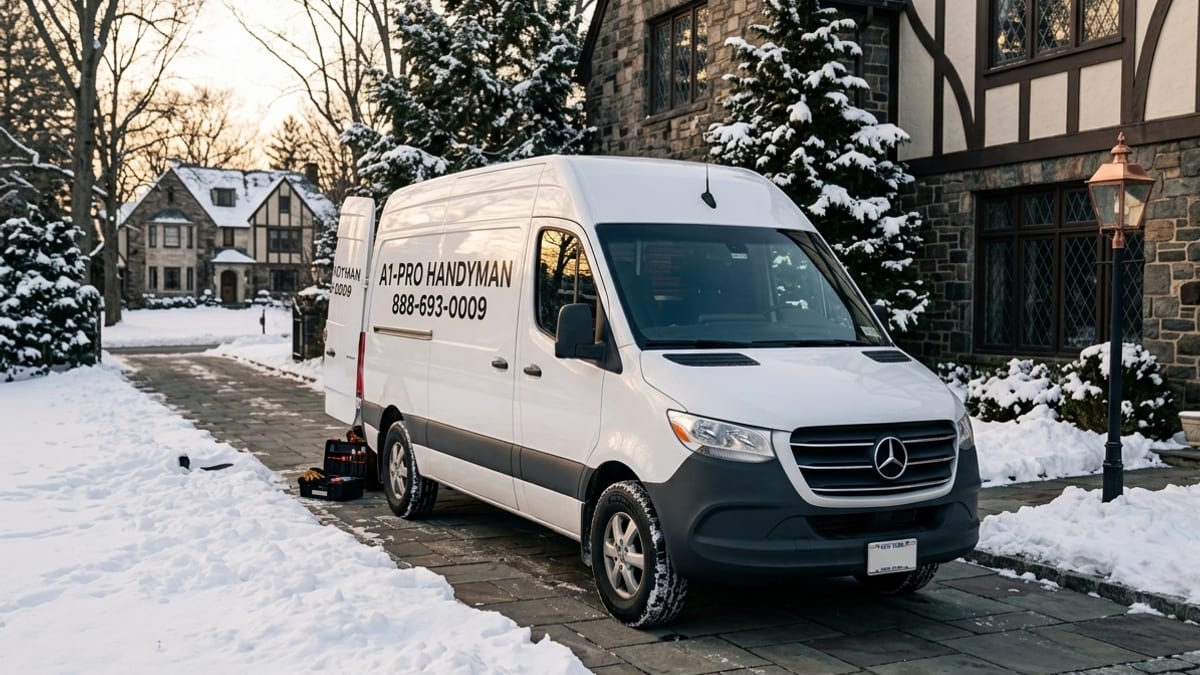 A1 Pro Handyman service van responding to an urgent repair call