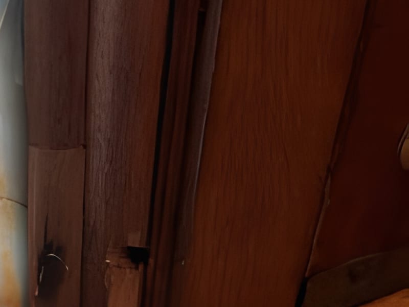 Damaged door frame needing repair
